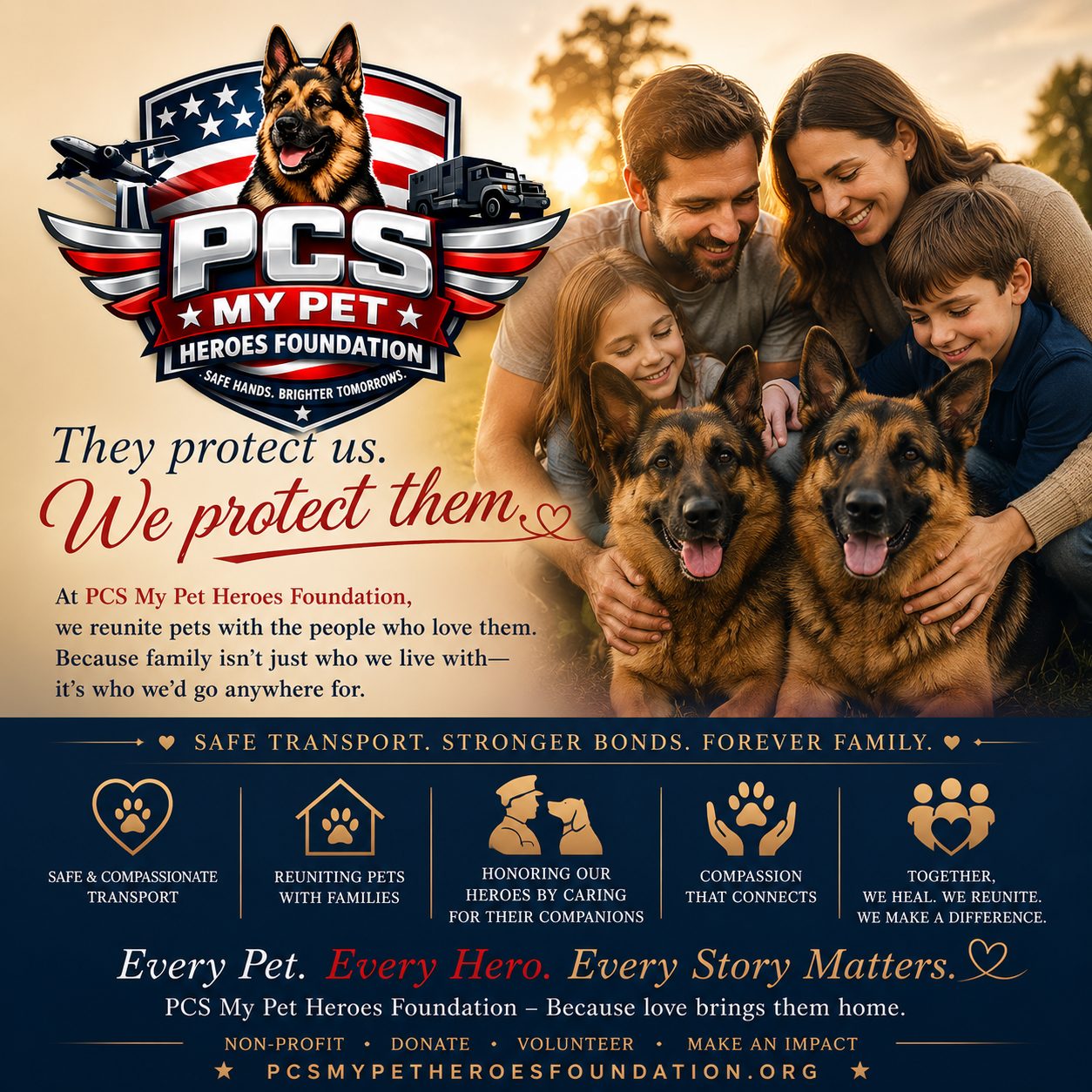 They protect us. We protect them — reuniting pets with the families who love them